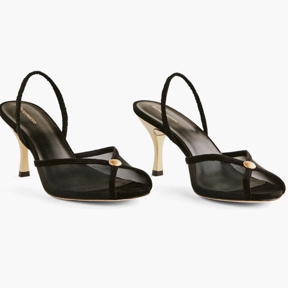 NEW Reformation Paula Slingback Sandal Black Size 9 - Picture 2 of 9